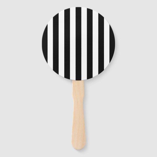 Verticale grafische strepen zwart en wit gestreept handwaaier (Voorkant)