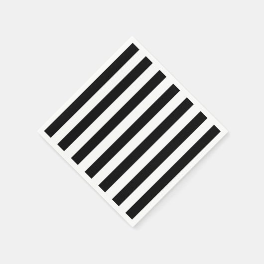 Verticale grafische strepen zwart en wit gestreept servet (Hoek)