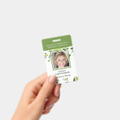 Verticale groene blad foto ID-badge Badge (Handheld)