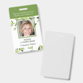 Verticale groene blad foto ID-badge Badge (Voor- en achterkant)