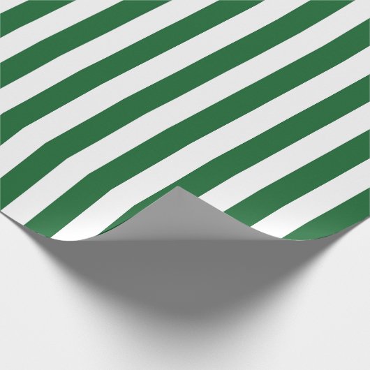 Verticale groene en witte strepen cadeaupapier (Hoek)