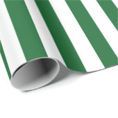 Verticale groene en witte strepen cadeaupapier (Rol Hoek)