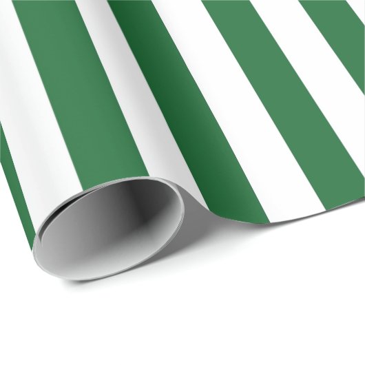 Verticale groene en witte strepen cadeaupapier (Rol Hoek)