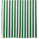 Verticale groene en witte strepen douchegordijn (Voorkant)