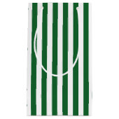 Verticale groene en witte strepen klein cadeauzakje (Voorkant)