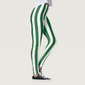 Verticale groene en witte strepen leggings (Rechts)
