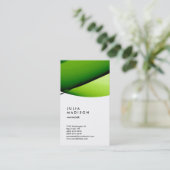 Verticale groene gele witte rendy consultant visitekaartje (Staand voorkant)