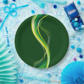 Verticale groene golf abstract ontwerp-34534 papieren bordje (Feest)
