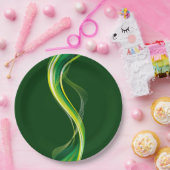 Verticale groene golf abstract ontwerp-34534 papieren bordje (Feest)