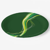 Verticale groene golf abstract ontwerp-34534 papieren bordje (Gekanteld)