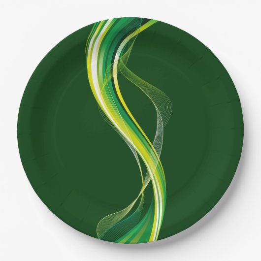 Verticale groene golf abstract ontwerp-34534 papieren bordje (Voorkant)
