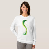Verticale groene golf abstract ontwerp-34534 t-shirt (Voorkant volledig)