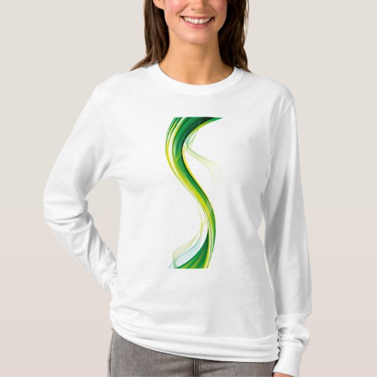 Verticale groene golf abstract ontwerp-34534 t-shirt (Voorkant)