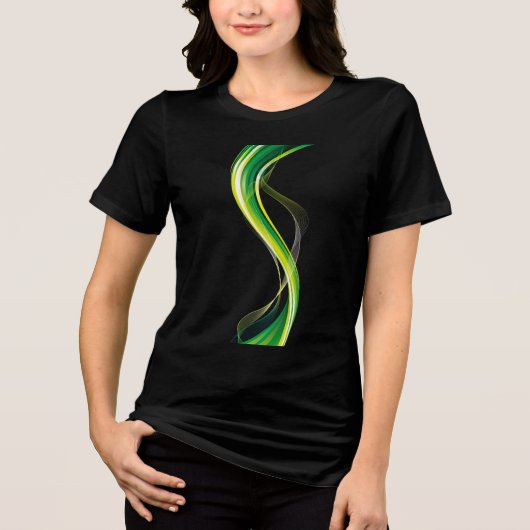 Verticale groene golf abstract ontwerp-34534 Tri-Blend shirt (Voorkant)