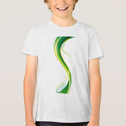 Verticale groene golf abstract ontwerp-34534 Tri-Blend shirt (Voorkant)