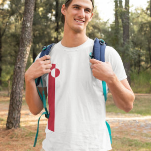 Verticale Groenlandse vlag in rood wit minimalisti T-shirt