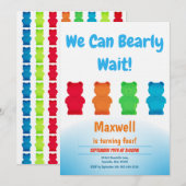 Verticale Gummy Beer Kind's verjaardagsuitnodiging Kaart (Voorkant / Achterkant)