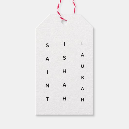 VERTICALE HEILIGE ISHAH LAURAH CADEAULABEL (Voorkant)