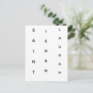 VERTICALE HEILIGE ISHAH LAURAH FEESTDAGENKAART