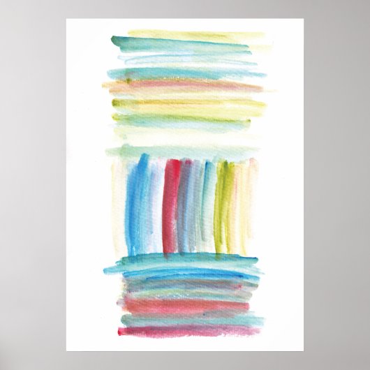 verticale horizontale lijnen waterverf schilderen poster (Voorkant)