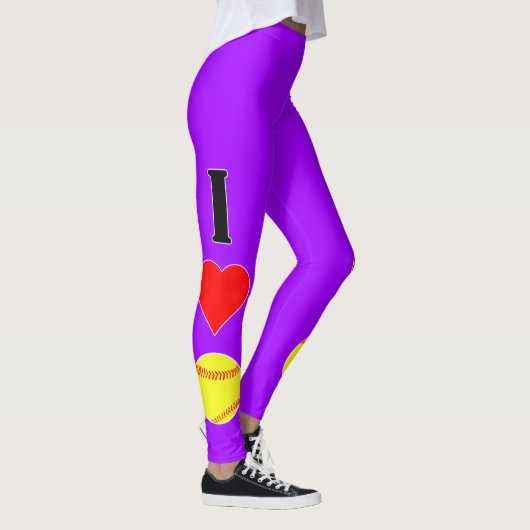 Verticale I-liefde/harteloze Softball Aangepaste k Leggings (Rechts)