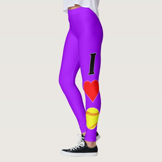 Verticale I-liefde/harteloze Softball Aangepaste k Leggings (Links)