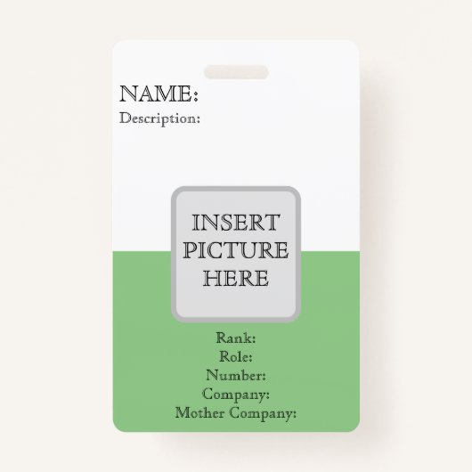 VERTICALE ID-BADGE AANPASSING BADGE (Voorkant)