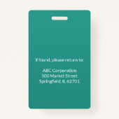 Verticale ID-badge van bedrijf |  Badge (Achterkant)