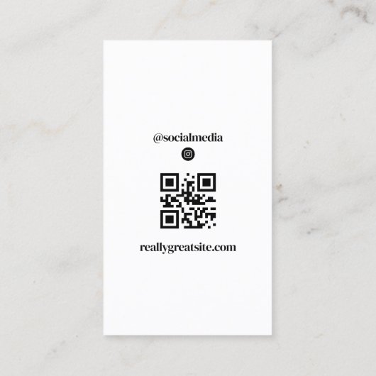 Verticale Instagram Foto QR-code Visitekaartje (Achterkant)