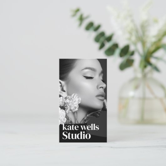 Verticale Instagram Foto QR-code Visitekaartje (Staand voorkant)