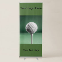 Verticale intrekbare banner met Golfbal