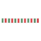 Verticale Italiaanse vlagstrepen op wit Satijnen Lint (Voorkant)