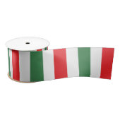 Verticale Italiaanse vlagstrepen op wit Satijnen Lint (Spoel)