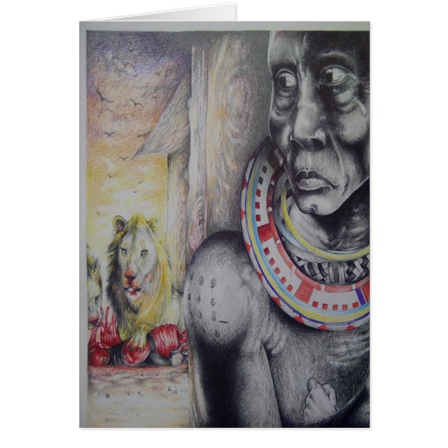 Verticale Kaart Hakuna Matata Kenya Masai Greeting (Voorkant)