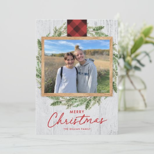 Verticale kerstbekroonde tout kaart (Staand voorkant)