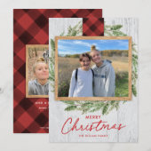 Verticale kerstbekroonde tout kaart (Voorkant / Achterkant)