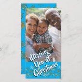 Verticale kerstfotokaart ontbreekt u feestdagenkaart (Voorkant / Achterkant)