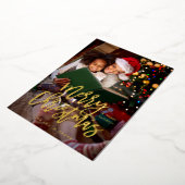 Verticale kerstkalligrafie folie uitnodiging (Gedraaid)