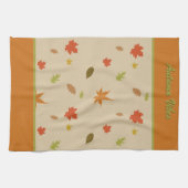 Verticale kleurrijke herfst laat aangepaste tekst  theedoek (Horizontaal)