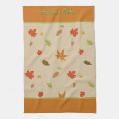 Verticale kleurrijke herfst laat aangepaste tekst  theedoek (Verticaal)