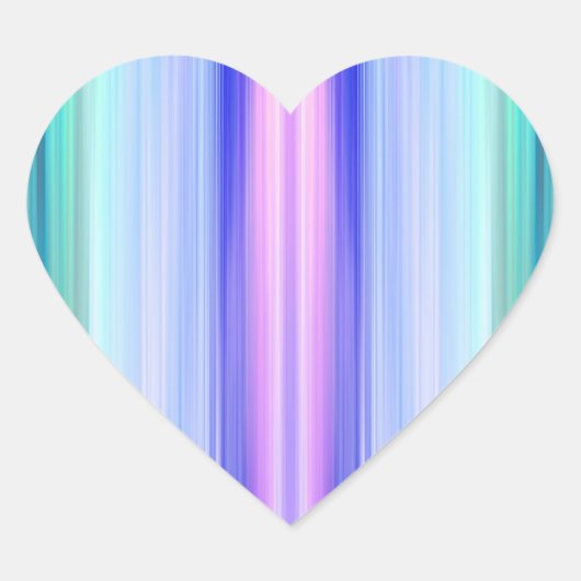 Verticale kleurstrepen hart sticker (Voorkant)
