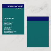 Verticale kop - blauw met Blauwgroen 006666 en wit Visitekaartje (Voorkant / Achterkant)