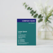 Verticale kop - blauw met Blauwgroen 006666 en wit Visitekaartje (Staand voorkant)