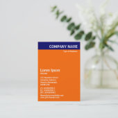 Verticale kop - blauw met Oranje en wit Visitekaartje (Staand voorkant)