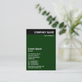 Verticale kop - zwart met donkergroen 003300 visitekaartje (Staand voorkant)