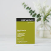 Verticale kop - zwart met groene 999900 visitekaartje (Staand voorkant)