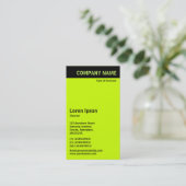 Verticale kop - zwart met groene CCFF00 Visitekaartje (Staand voorkant)