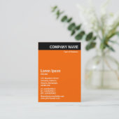 Verticale kop - zwart met Oranje FF6600 Visitekaartje (Staand voorkant)