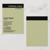 Verticale kop - zwart met Warm Grey CCCC99 Visitekaartje (Voorkant / Achterkant)