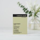 Verticale kop - zwart met Warm Grey CCCC99 Visitekaartje (Staand voorkant)